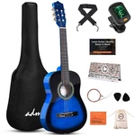 Adm Beginner Acoustic Classical Guitar Nylon Strings Wooden Bundle Kit.... Fixed Price $113.11.