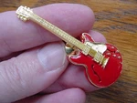 (M-300-A) Red Gibson ES-335 Repro 1958 Electric Guitar Tac Brooch Pin Jewelry. Fixed Price $29.22.