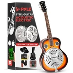 Pyle 6-STRING Acoustic Resonator Guitar, Full Scale Resophonic, Accessory Kit. Fixed Price $199.99.