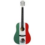 Main Street Mamf Graphic Top Dreadnought Acoustic Guitar, Mexican Flag. Fixed Price $199.00.