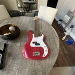 Crescent 4 Steel String Electric Bass Guitar Exquisite Burning Fire Style - Red. Fixed Price $127.00.