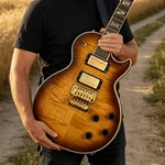24 Frets Custom Electric Guitar Sunset Brown Finish Gold Hardware Tremolo Bridge. Fixed Price $216.00.