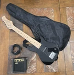 Zeny Beginners Black Electric Guitar Bundle W/ Amp, Chord, And Carrying Bag. Fixed Price $50.00.