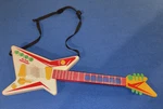 My First Kawasaki Child's Toy Guitar Electronic Instrument White Red Blue Gold. Fixed Price $27.99.