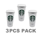 3 Starbucks Reusable 16OZ Plastic Cup Grande Travel Tumbler Tea To Go W/ Lid New. Fixed Price $32.00.