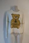Nwt Lauren Moshi Minka Guitar Bear Brown Off-white Gold Metallic Graphic Top Xs. Fixed Price $51.99.