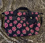 Betsey Johnson Rose Floral Overnight Travel Bag With Gold Hardware. Fixed Price $45.00.