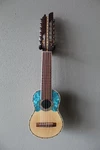 Brand New Villela V8VA Soprano Guitar - Charango Size With Strap Blue. Fixed Price $910.00.