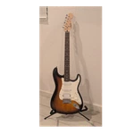 Squier Stratocaster Fender Right-hand 6-STRING Brown Sunburst 2013 With Stand. Fixed Price $200.00.
